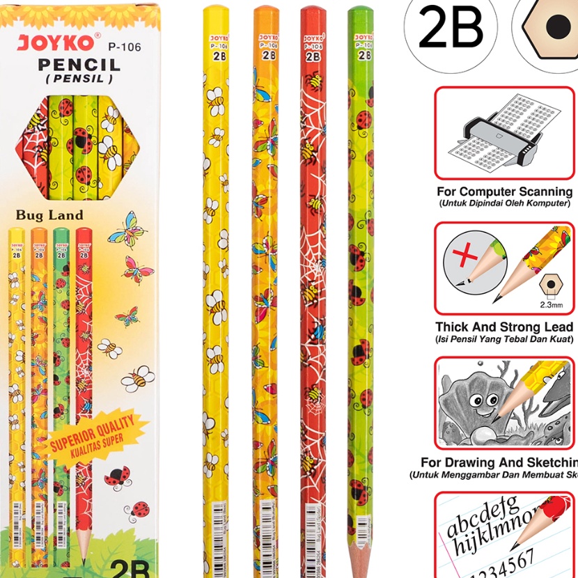 

Price Pencil Pensil Joyko P16 2B Bug Land 1 BOX 12 PCS