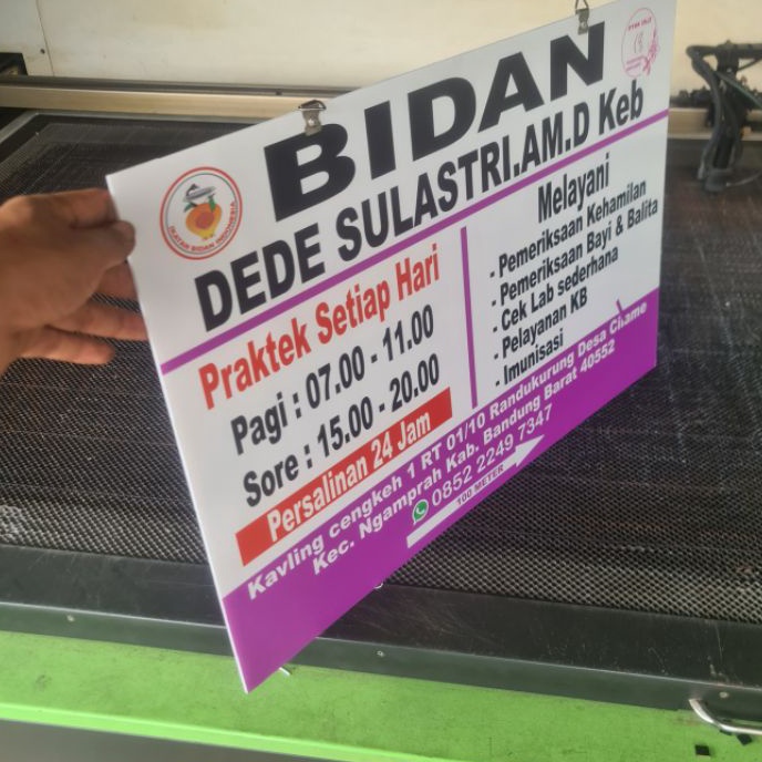 

Termurah Plang Nama Praktek Bidan Dokter Acrylic Ukuran 4 x6cm