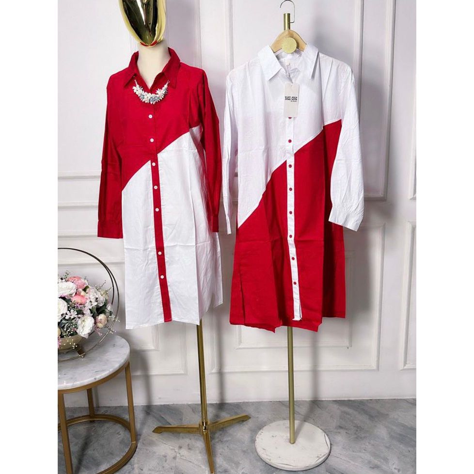 TUNIK WANITA EDISI KEMERDERKAAN RI - TUNIK MERAH PUTIH - TUNIK 17 AGUSTUS MERAH PUTIH