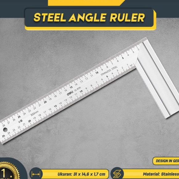 

Wow Deli Steel Angle RulerPenggaris Siku Tukang 3 cm Stainless Steel DL436 Alat Perkakas