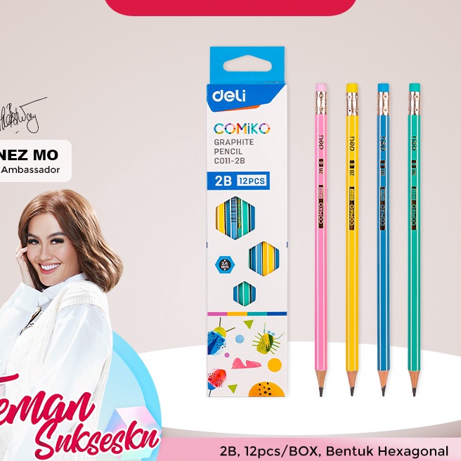 

Premium Deli Pencil Pensil 2B Hexagonal 12pcs Lapisan Luar Warna Pastel Bahan Ramah Lingkungan EC112B