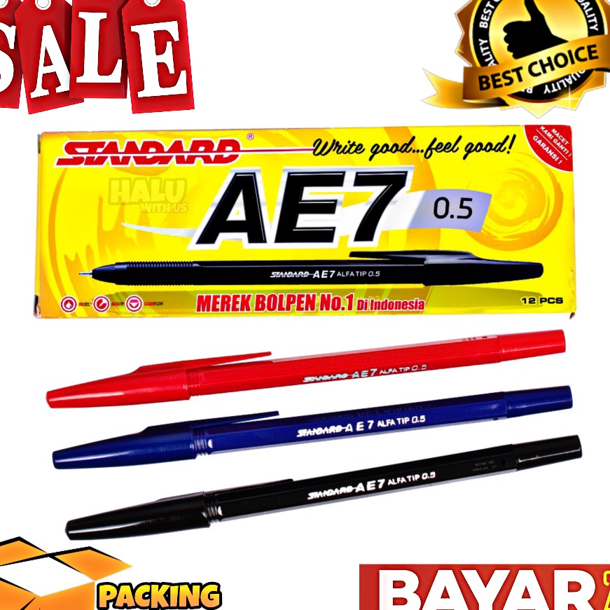 

Murah BISA COD PROMO 12 Pcs Standard Pen Pulpen Pena Bolpen AE7 Alfatip
