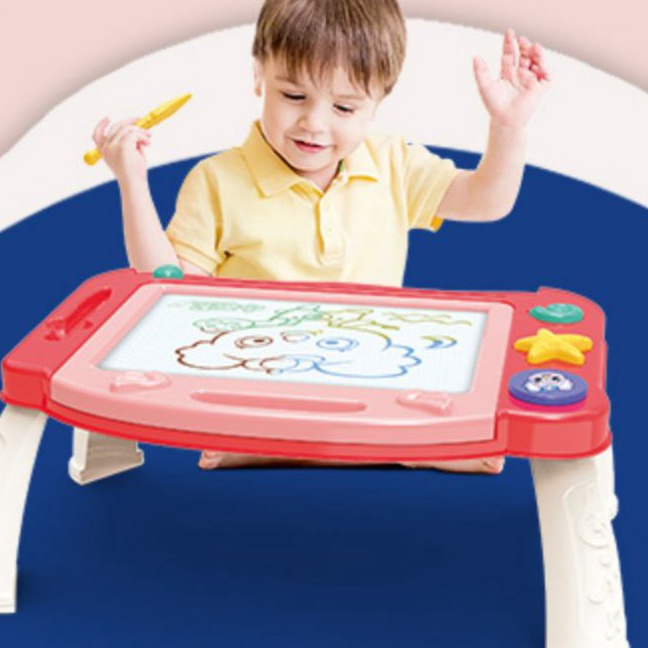 

Ekstra Tma Mainan Basic Learning Table 3 in 1 Kotak Warna Painting board Meja Papan tulis magnetic AnakAnak