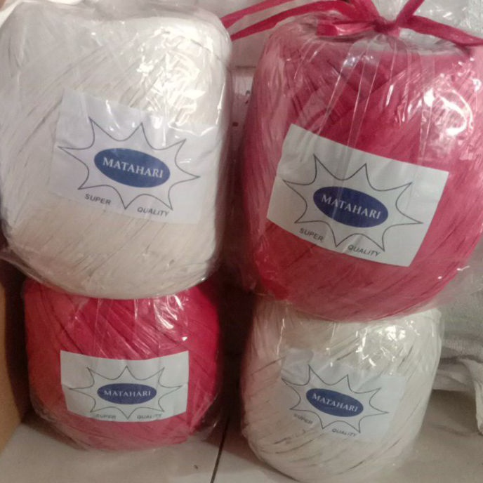 

KI3 Tali Rafia PUTIH MERAH Tali Plastik PutihMerah Warna