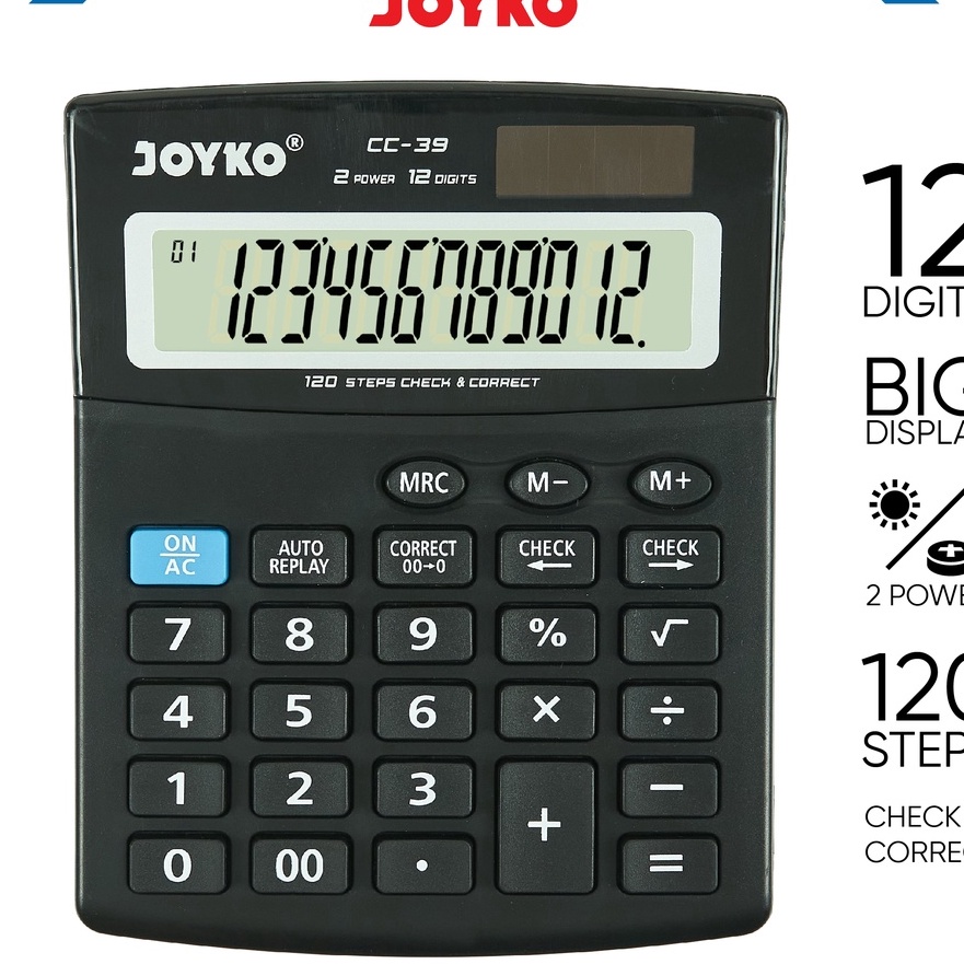 

KP8 Calculator Kalkulator Joyko CC39 12 Digits Check Correct