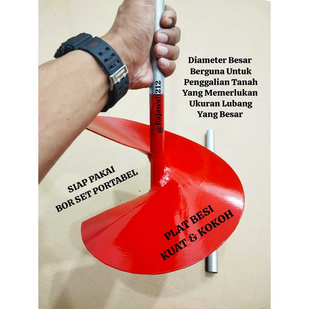 BOR / Biopori Bor Tanah Manual Diameter Besar 30cm /Bor Pembuatan Lubang Tanah Multifungsi / Bor Ala