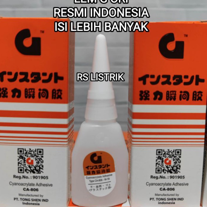 

Potongan Paket 5pc Lem Tetes G Lem G Korea 1 box isi 5 pcs