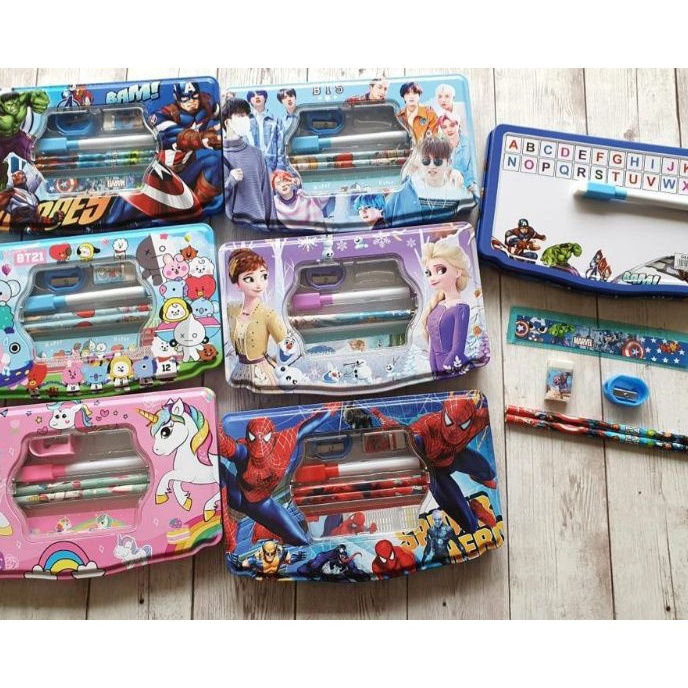 

FG2 kotak pensil KALENG ADA ISI ukuran JUMBOPENCIL CASE