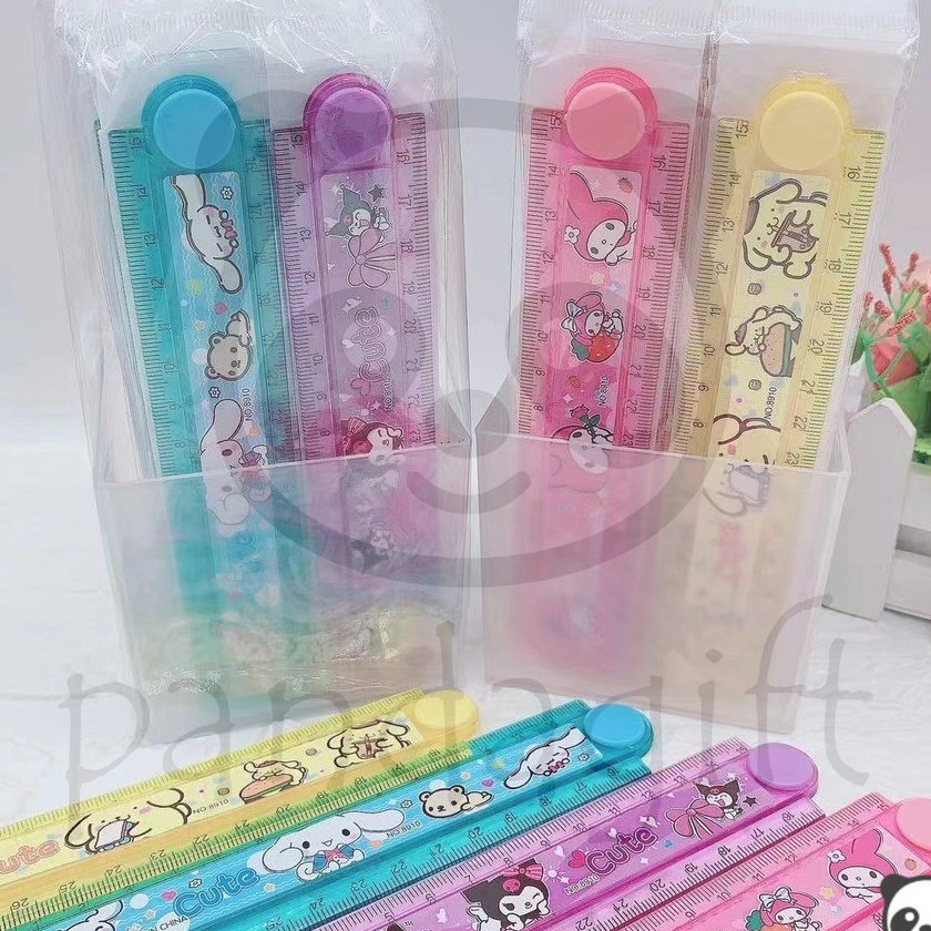 

FG2 COD 1 Pack isi 4 Pcs Penggaris lipat 3 cm sanrio cinnamoroll melody kuromi GG318