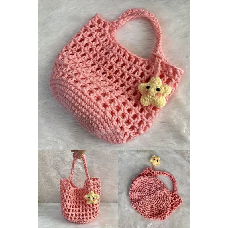tote bag/tote bag rajut/tas rajut lucu/
