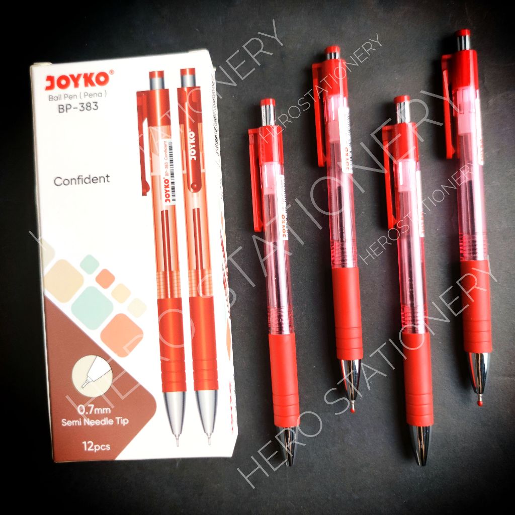 

Joyko pen bolpen confident retractable 0.7 mm BP-383 . 12 unit