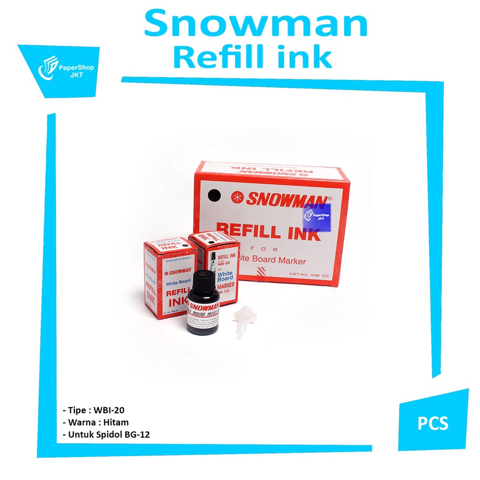 

Best Product SNOWMAN Tinta Spidol Whiteboard White Board Marking Ink Pcs