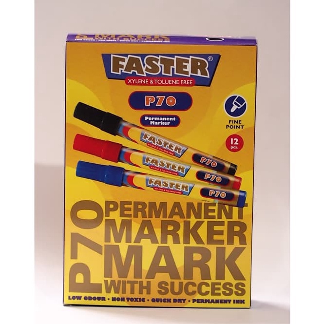 

Restok Faster P7 Permanent Marker isi 12 pcs Black Blue dan Red