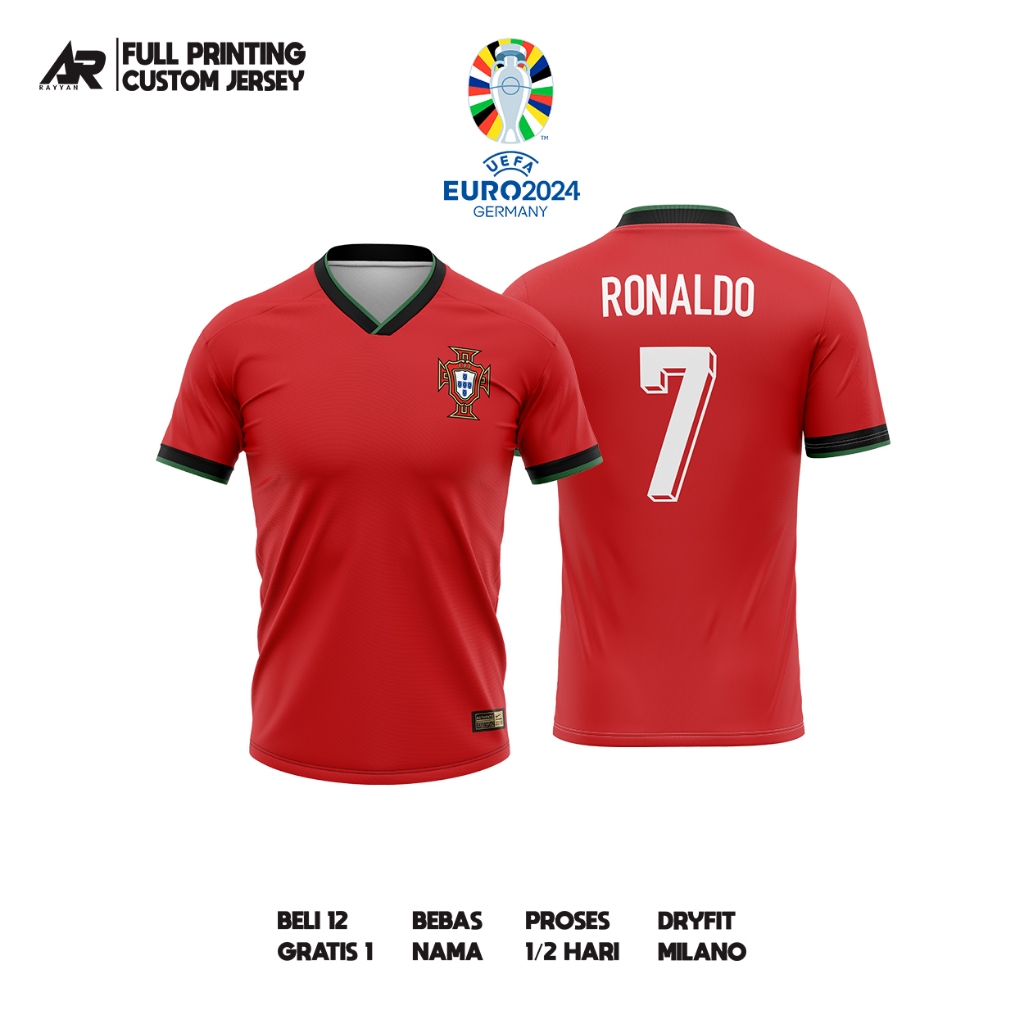 JERSEY PORTUGAL EURO 2024 BEBAS NAMA FULL PRINTING