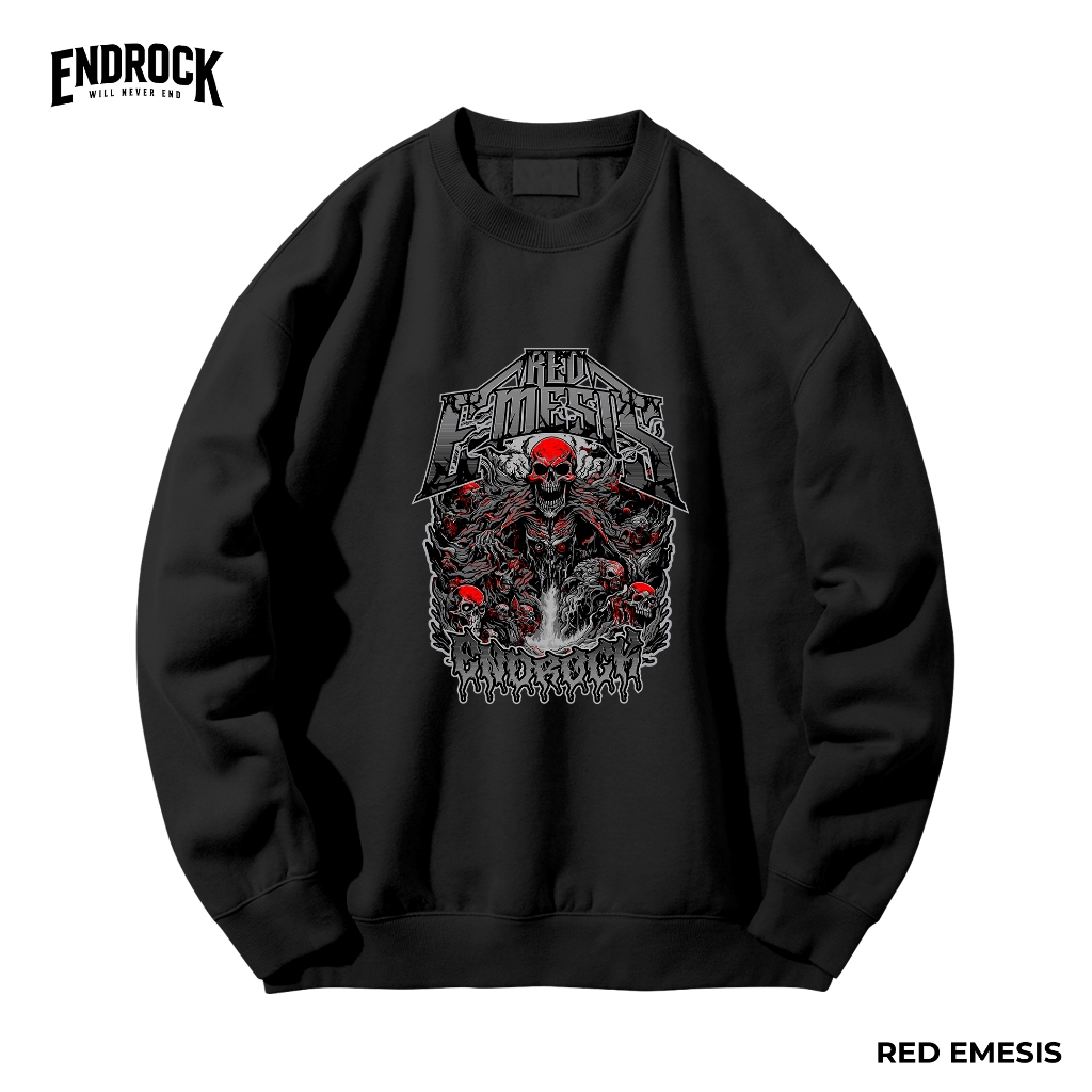 Sweater Crewneck Endrock "RED EMESIS" | Original Sweater Crewneck Warna Unisex Endrock