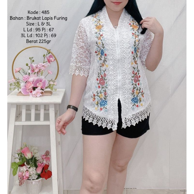 ATASAN KEBAYA BRUKAT PUTIH KEBAYA PUTIH MEWAH FORMAL NATAL SIDI BAPTIS RF 4855 5266 5588