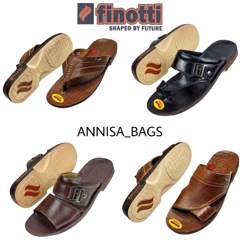 SANDAL KULIT FINOTTI ORIGINAL SANDAL CASUAL SANDAL PRIA SANDAL SANTAI ( VR 01/08 )