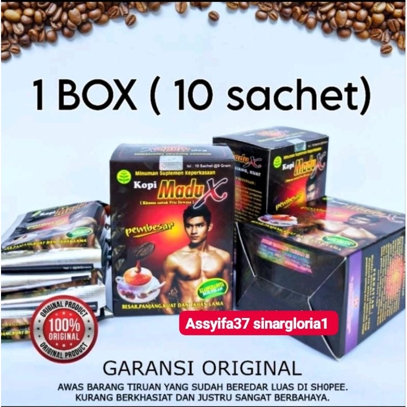 100% asli MADU X Coffee KOPI MADU ORIGINAL MINUMAN KEBUGARAN PRIA kuat dan tahan lama bisa cod