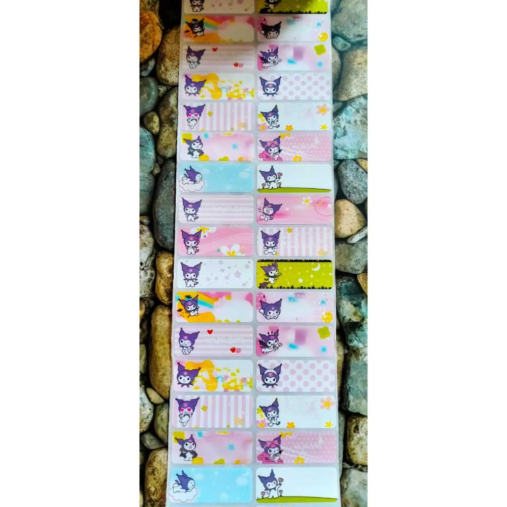 

Stiker Label Nama Name Sticker Waterproof Anti Air NEW KUROMI