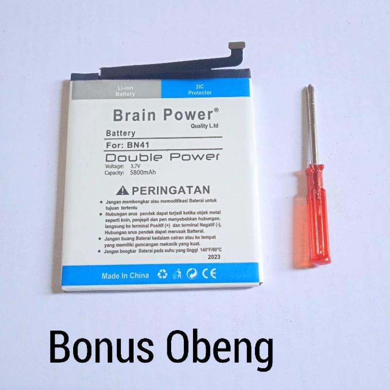 batre baterai brain power xiaomi redmi note 4X note 4 BN41 batre bonus obeng batre double power brai
