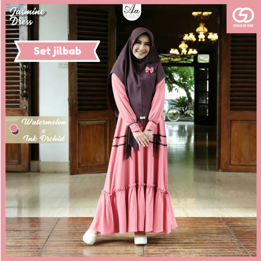 Gamis Aden Dress Cantik Murah Busui Simple Jasmine Aden Hijab