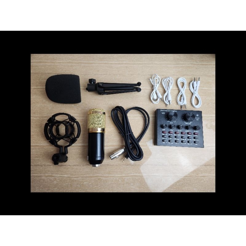 Soundcard V8 + Microphone Condenser BM-900
