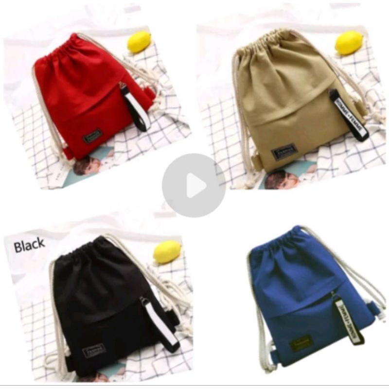 RANSEL SERUT WANITA TAS KEKINIAN STRINGBAG KOREAN