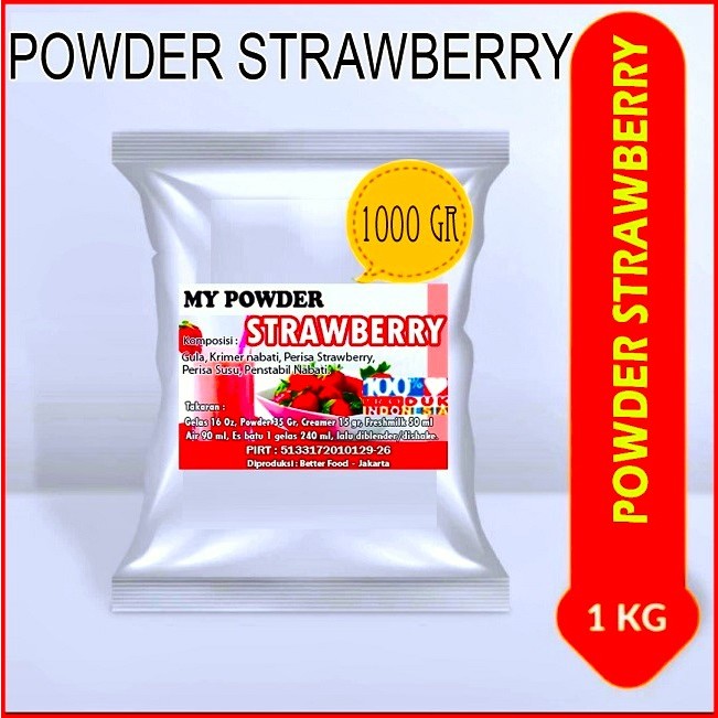 

Powder Strawberry Regular - Powder Minuman rasa Strawberry 1kg REGULER - ONLY GOJEK