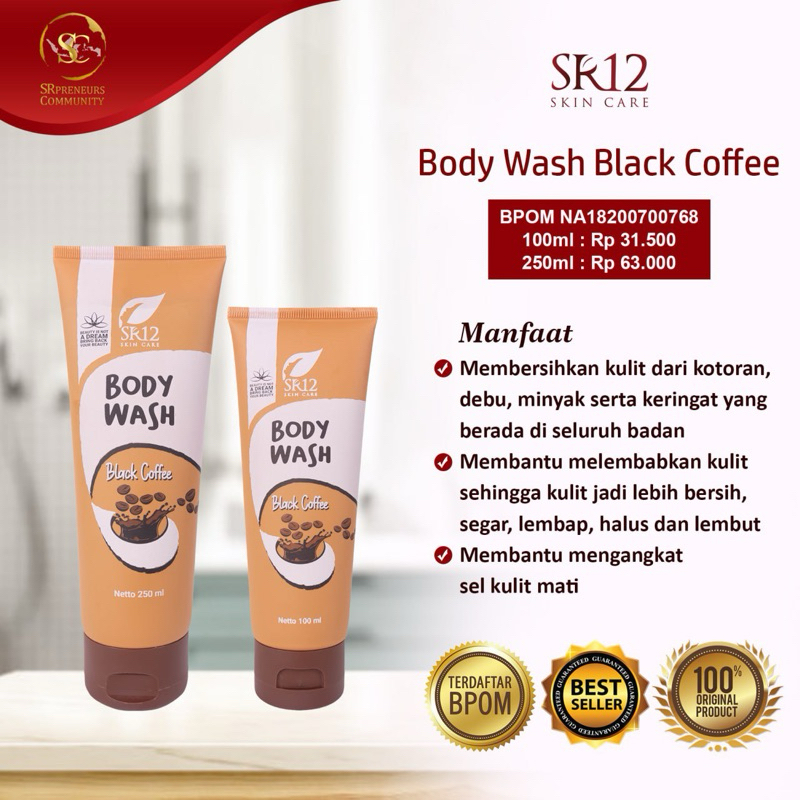 BODY WASH BLACK COFFE SR12 / BODY WASH COFFE / SABUN KOPI SR12