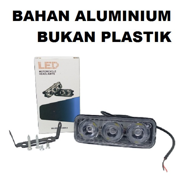 Lampu Tembak LED E03 Sorot Cree 3 Mata 9 Watt Kabut Motor Mobil E03R - E03R Putih
