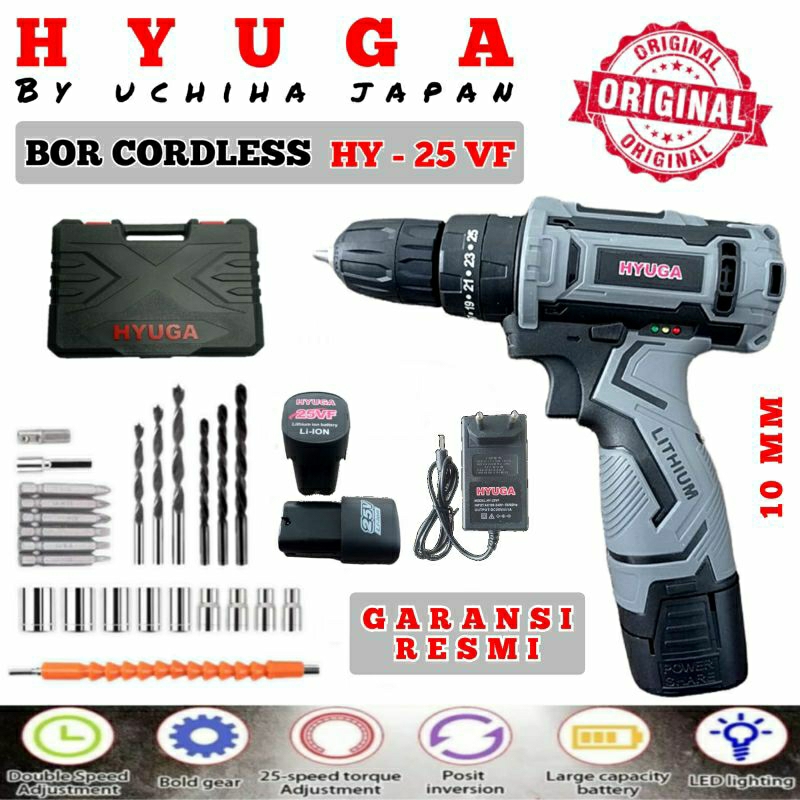 mesin bor baterai kayu besi obeng elektrik UCHIHA japan cordless drill