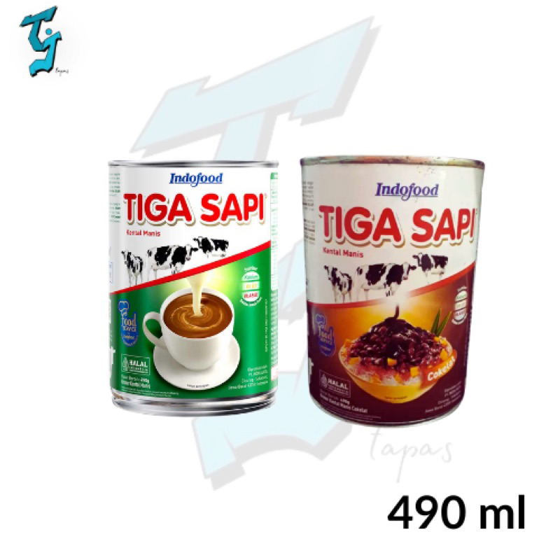 

TIGA SAPI Susu Kental Manis @490ml. 2 Rasa.