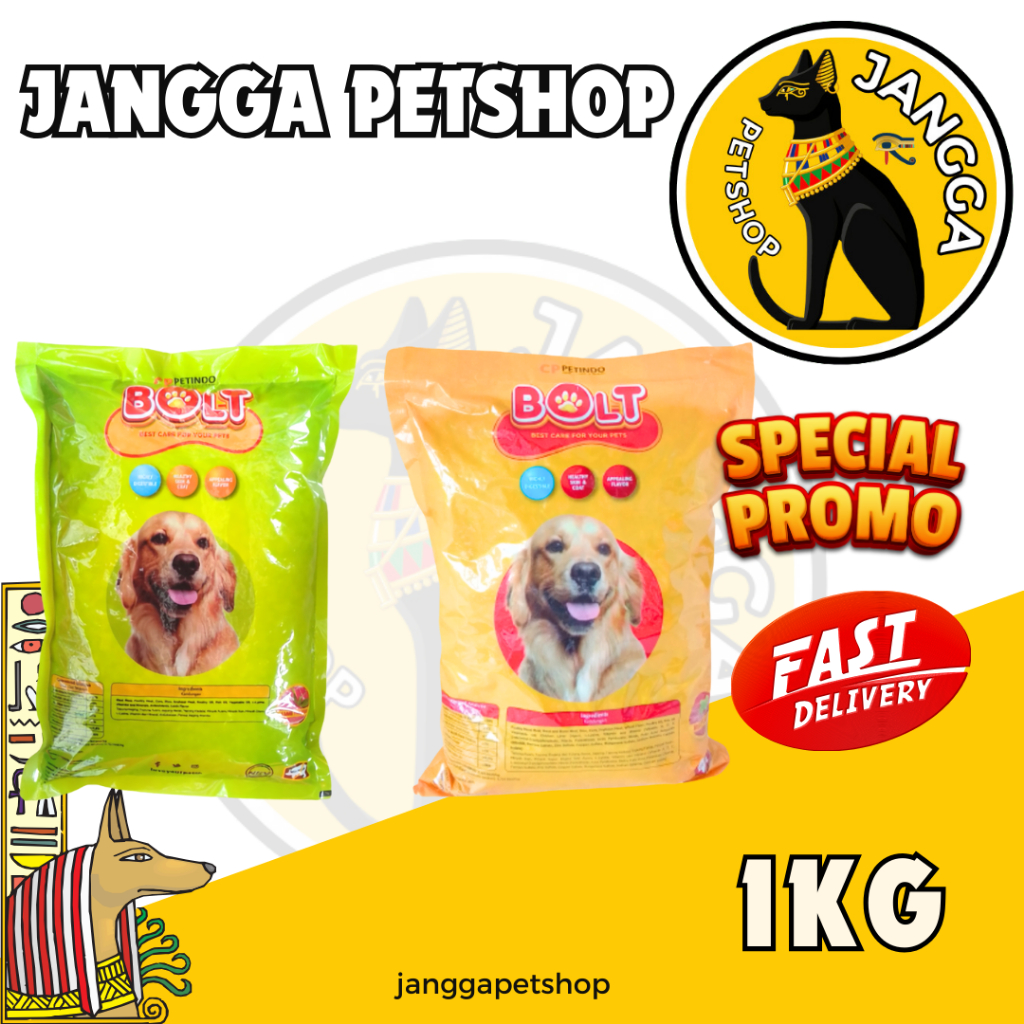 BOLT DOG BEEF 1KG makanan anjing bolt