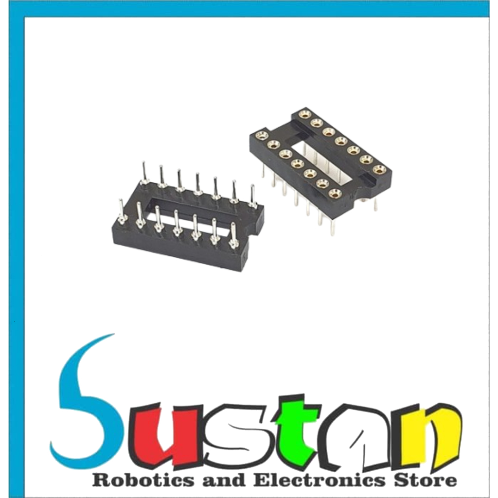 SOKET IC BULAT 14P 14 PIN 14 P SOCKET IC ROUND HOLE DIP 14PIN KAKI 2X7