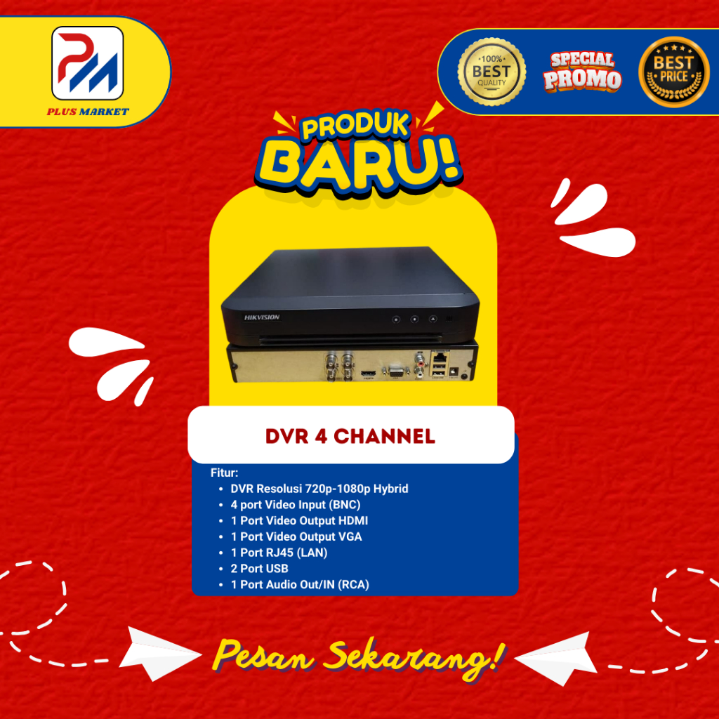 DVR Hikvision 4 Channel - Plus Market