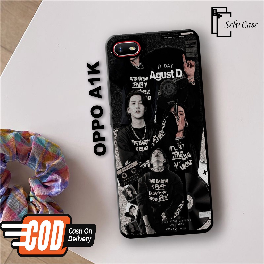 [A18] YOONGI BTS CASING HANDPHONE OPPO A1K - CUSTOM CASE MURAH - HARDCASE GLOSSY - CASING SUGA