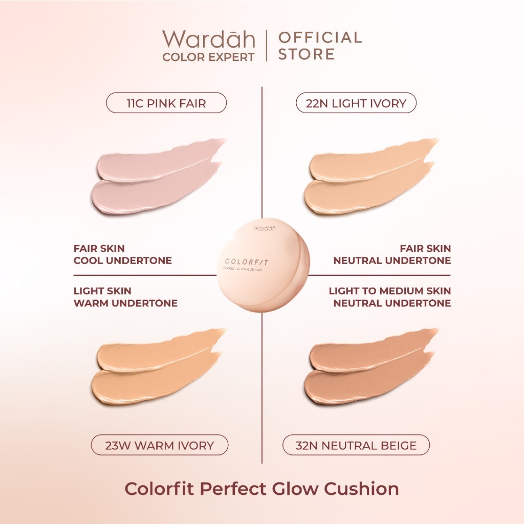 RK Wardah Colorfit Perfect Glow Cushion - Tahan Lama Hingga 12 Jam - SPF 33 PA+++ - Hasil Akhir