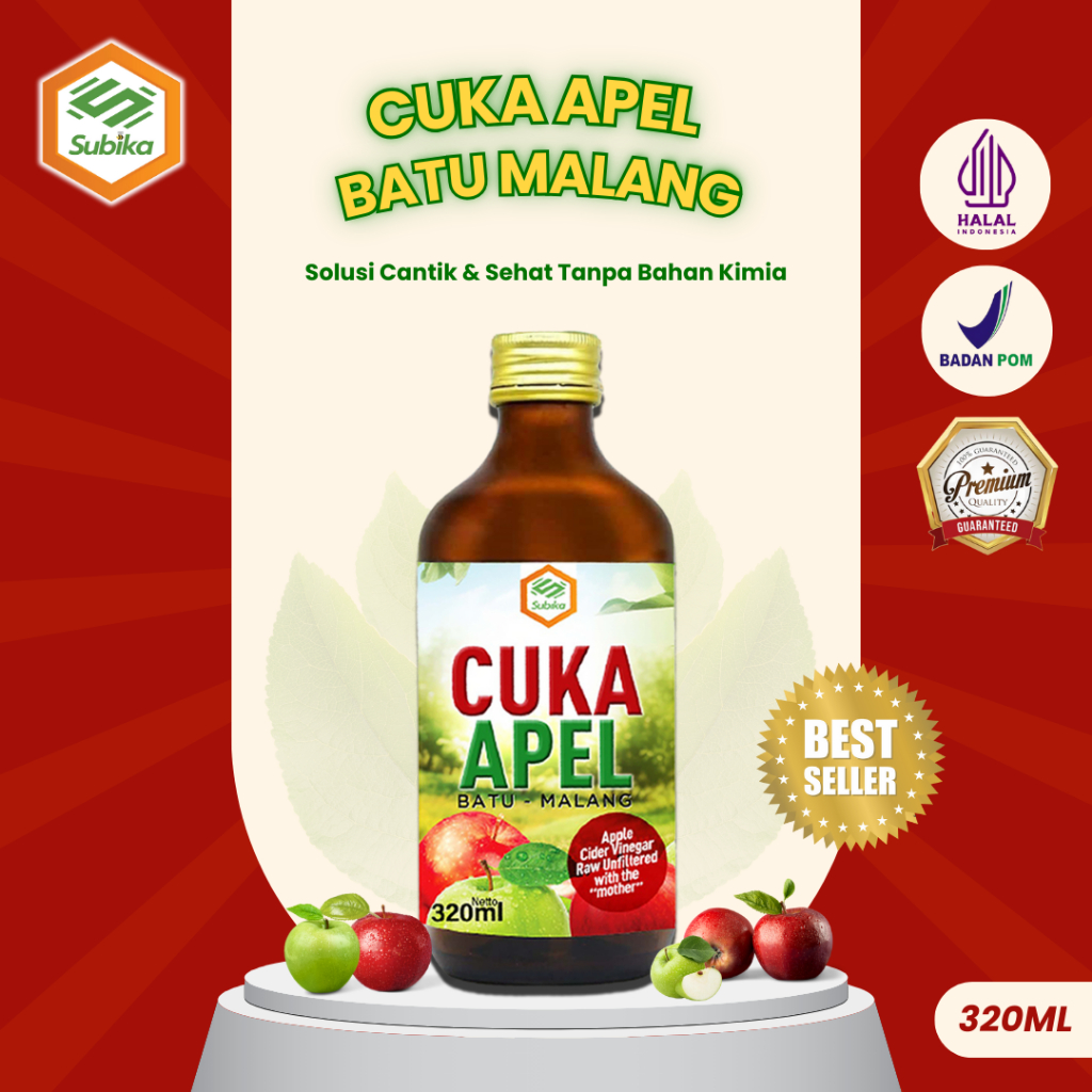

CUKA APEL BATU MALANG SUBIKA PREMIUM 320ML WITH MOTHER ORIGINAL | ORGANIK SOLUSI PENCERNAAN DAN DIET