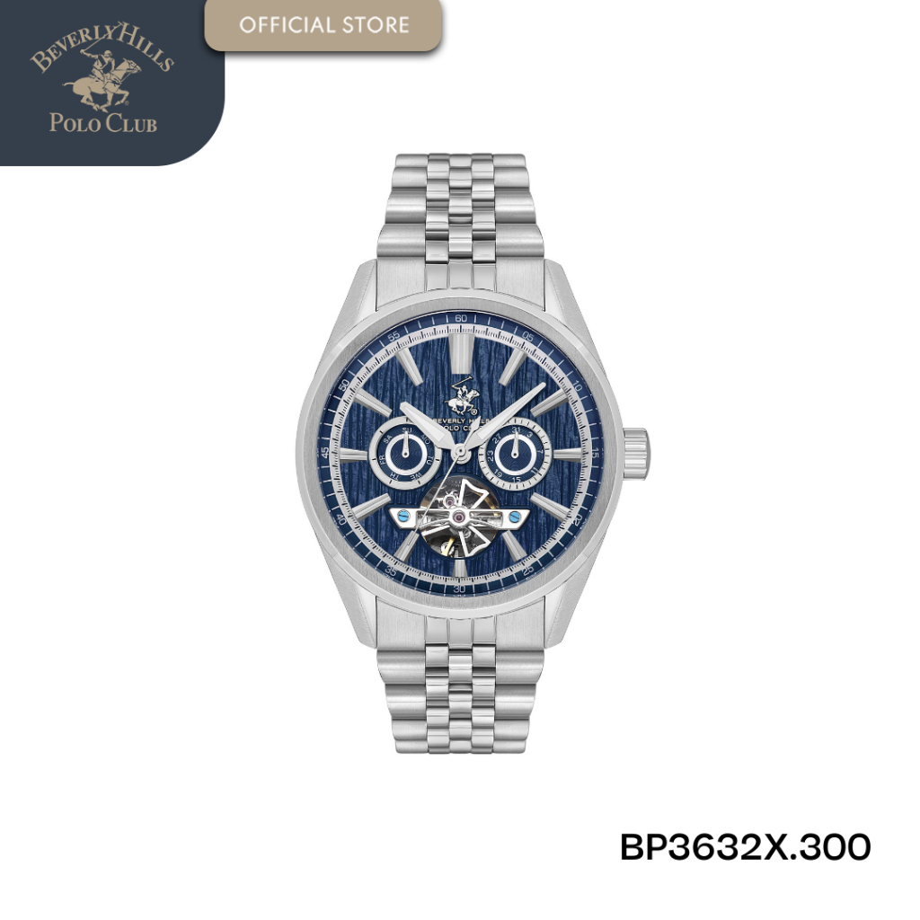 Beverly Hills Polo Club Jam Tangan Pria BP3632X.300 Light Blue- Silver