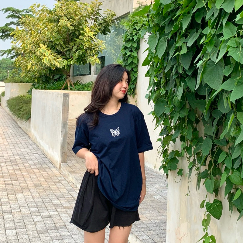 Butterfly Embroidery NVRSZ Unisex Oversized T-shirt (Baju/Kaos Oversize)