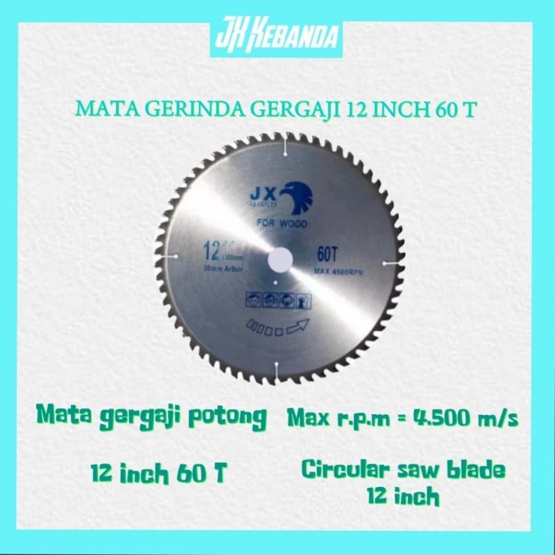 Mata Gerinda Gergaji Potong Kayu 12 Inch 60 T