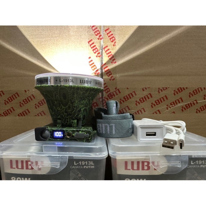 L-1913L Luby Senter Kepala JUMBO 80 Watt Original L 1913L Super Terang Cahaya Putih