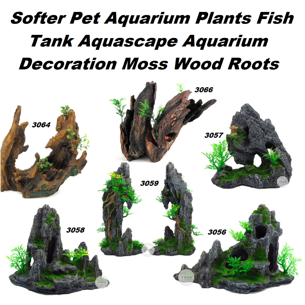 Kayu Batu Moss Imitasi Hiasan Aquarium Aquascape Hias Ornamen Hutan Tebing Aksesoris Accessories Dek
