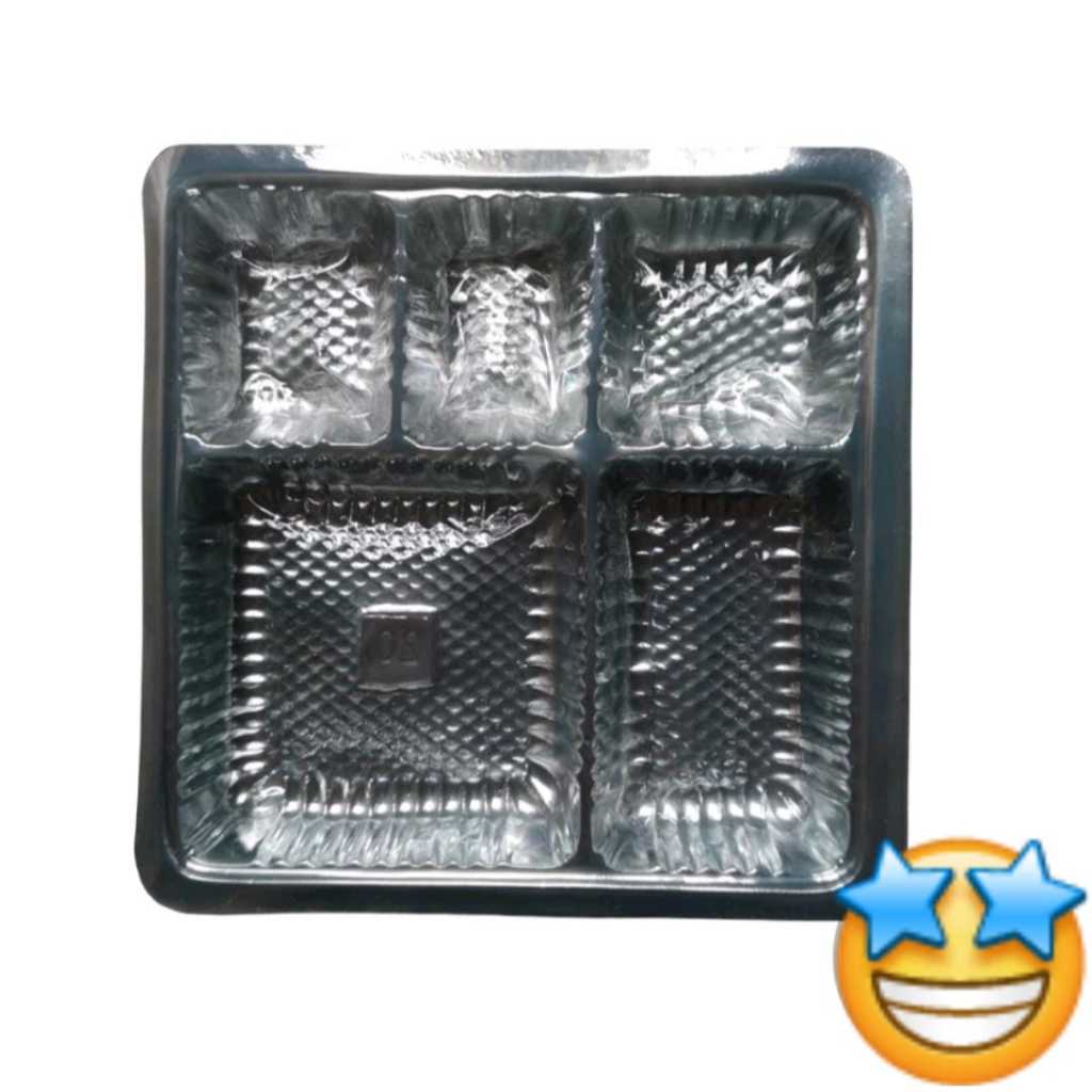 Mika Nasi Kotak Sekat 5 MMP K20 (20x20 cm) / Mika Dus Nasi Ukuran 20x20cm