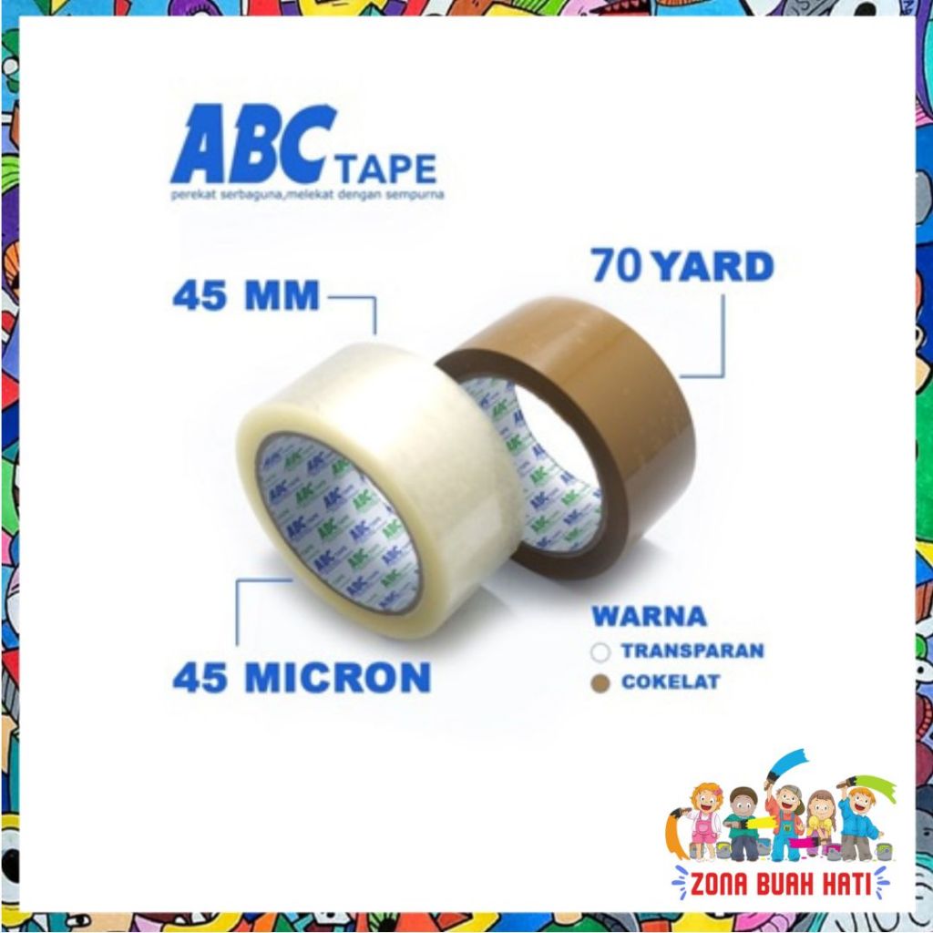 

ZBH Lakban Bening 45MM Merk ABC TAPE Lakban Coklat Murah