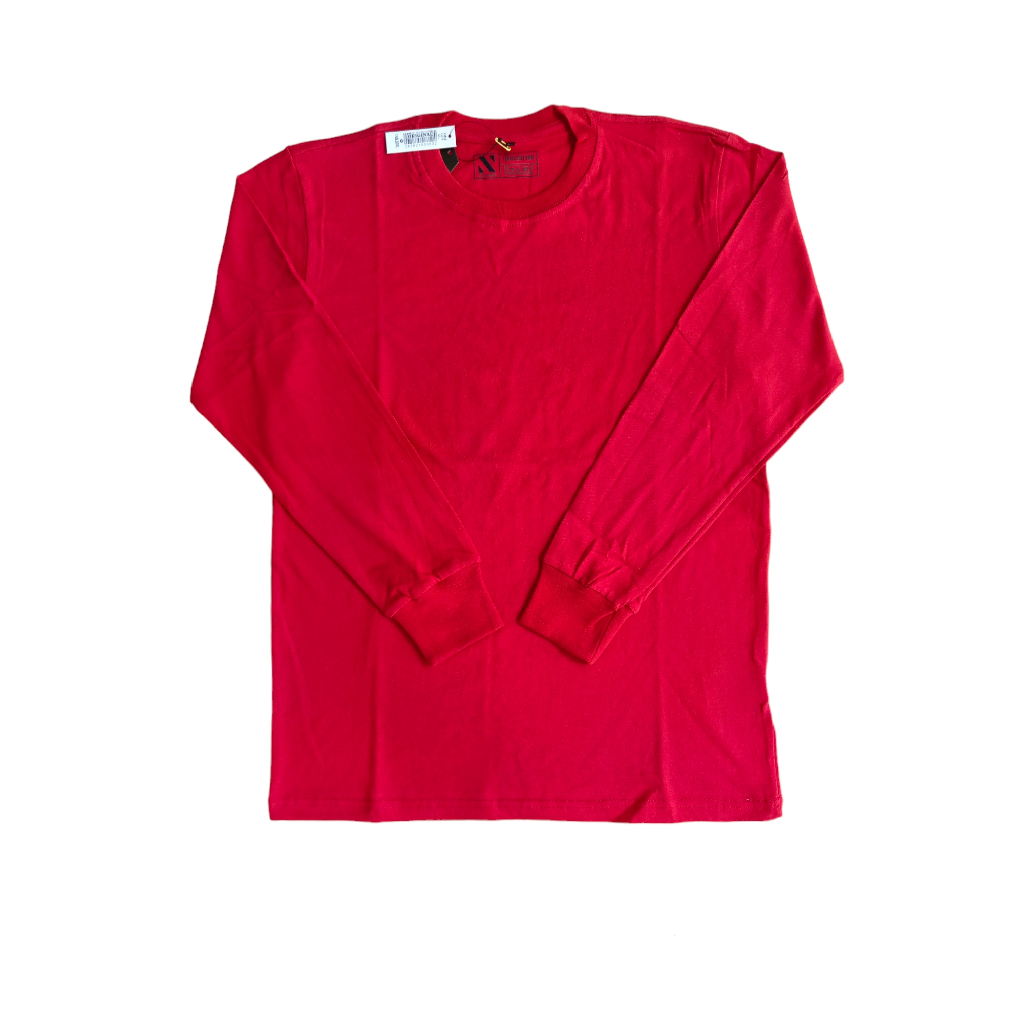 Kaos Polos Lengan Panjang Pria Wanita Premium 100% Katun 24s Ujung Lengan Pakai Rib Karet M L XL XXL