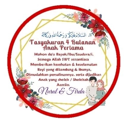 

Sticker Tasyakuran 4 bulanan 1 pack isi 15 pcs