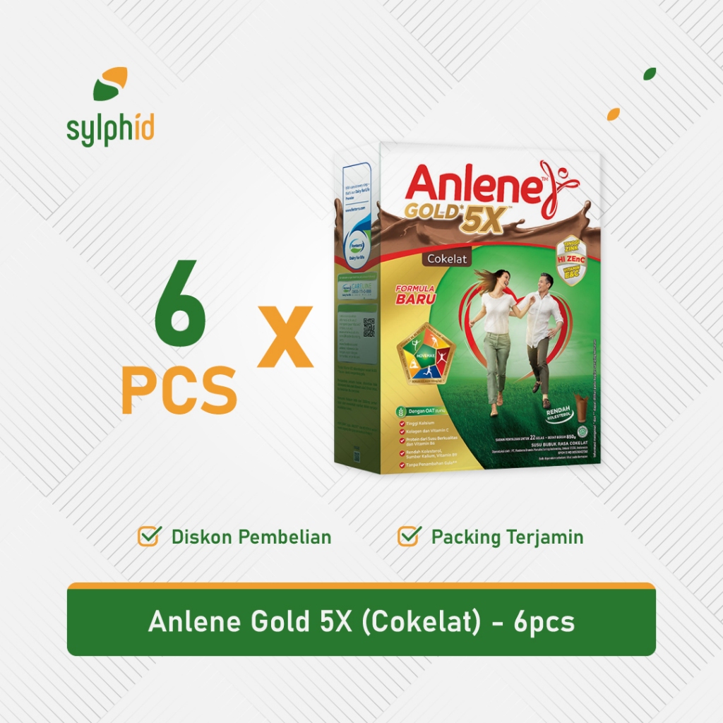 

Anlene Gold 5x Cokelat 850gr / Susu Coklat Dewasa / Tulang Sendi Otot (6 pcs)