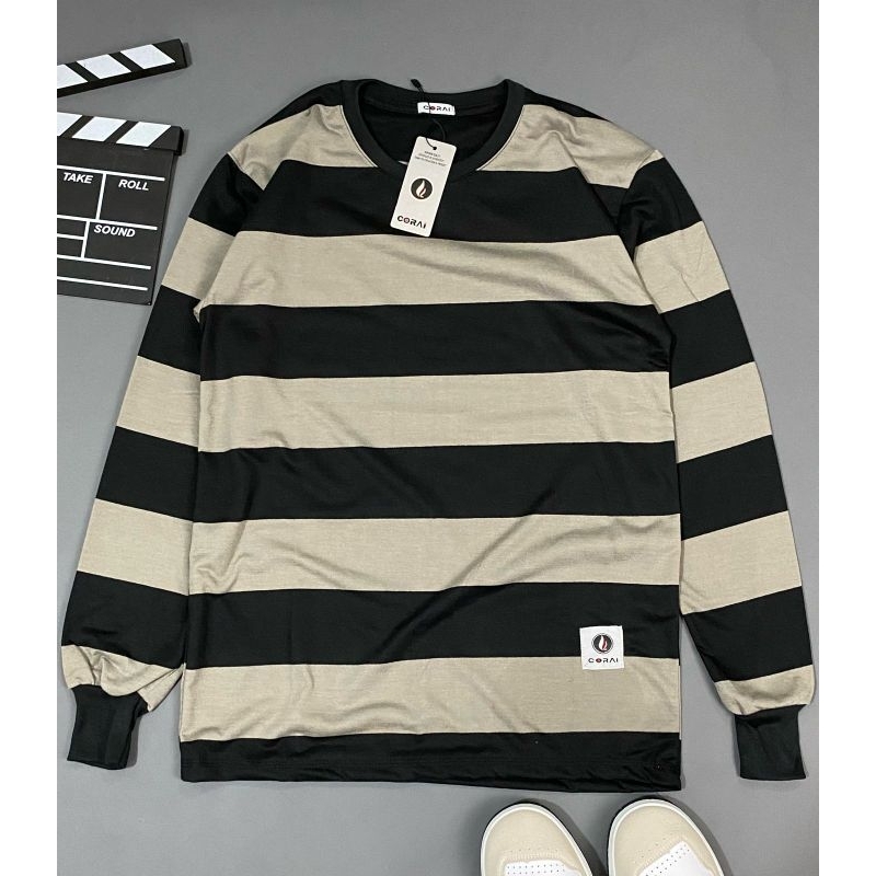 salur panjang lengan karet//baju fashion//kaos distro//salur warna