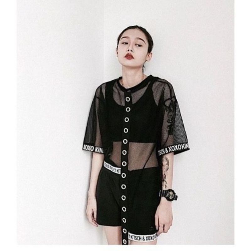 Xoxo blouse harajuku style / blouse outer / outer jaring korean